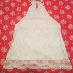 altar’d state sz small lace detailed tank top . NWOT . Cream in color .